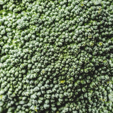 Çiçek brokoli, makro, brokoli yeşil sebzeler serisi fotoğraflandı. Üstten görünüm