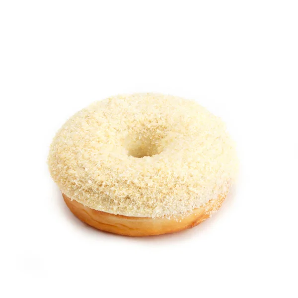 Donut Mit Sahne Und Kokosnuss Isoliert Auf Weißem Hintergrund Fünfundvierzig — Stockfoto