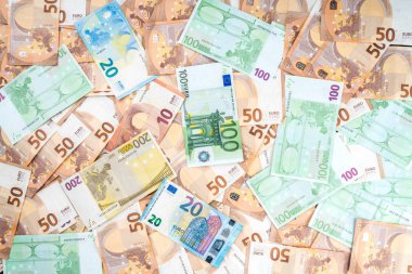 Banknot kazık. Üstten görünüm.