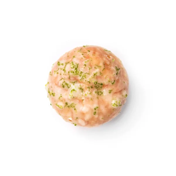 甜甜圈用糖和心叶釉面 顶部视图 孤立图像 — 图库照片