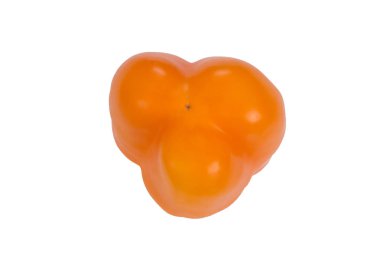 Turuncu tatlı biber beyaz arka plan üzerinde izole. Üstten görünüm. Taze sebze