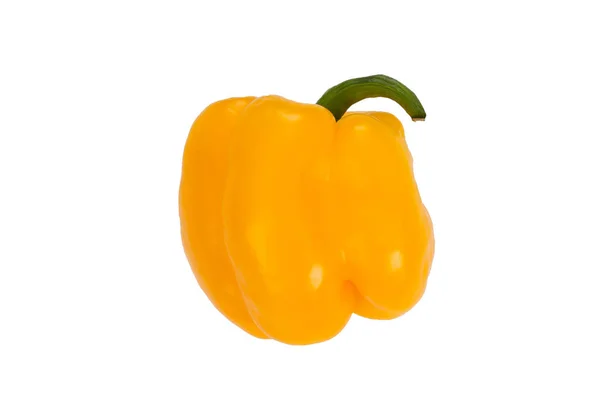 在白色背景上分离的黄色甜椒 从侧面查看 新鲜蔬菜 — 图库照片