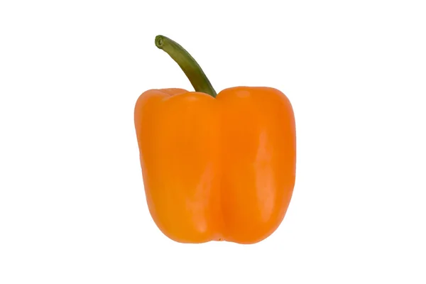 在白色背景上分离的橙甜椒 从侧面查看 新鲜蔬菜 — 图库照片