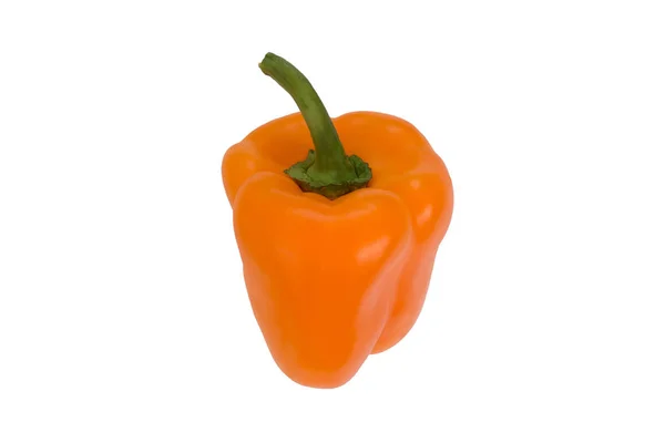 在白色背景上分离的橙甜椒 以45度的角度查看 新鲜蔬菜 — 图库照片