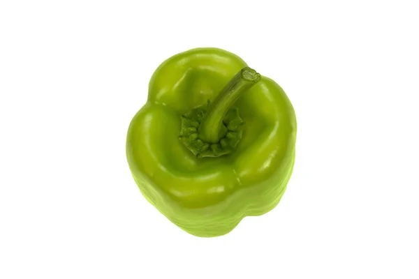Pimienta verde dulce aislada sobre un fondo blanco — Foto de Stock