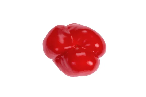 Κόκκινο Πιπέρι Γλυκό Που Απομονώνονται Λευκό Φόντο Top View Φρέσκα — Φωτογραφία Αρχείου