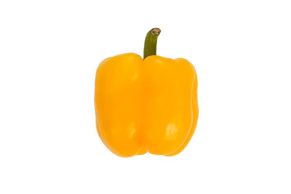 在白色背景上分离的黄色甜椒 从侧面查看 新鲜蔬菜 — 图库照片