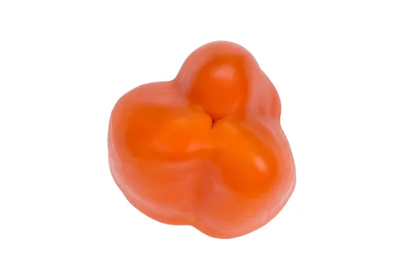 Orange Paprika Isolerad Vit Bakgrund Ovanifrån Färska Grönsaker — Stockfoto