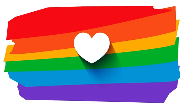 Pride Parade Concept Sign Rainbow Logo Isolated Heart Circle — Stock Vector