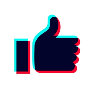Beyaza izole edilmiş bir sembol gibi. Onaylama logosu. Facebook, TikTok 
