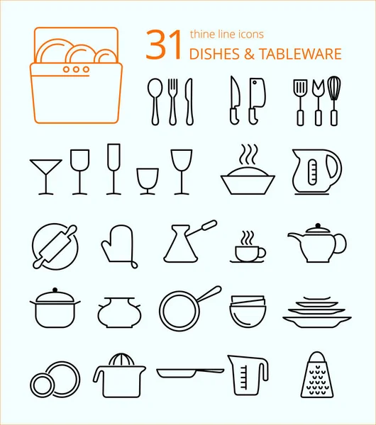 Taslak simge koleksiyonu - yemek pişirme, mutfak aletleri ve mutfak aletleri