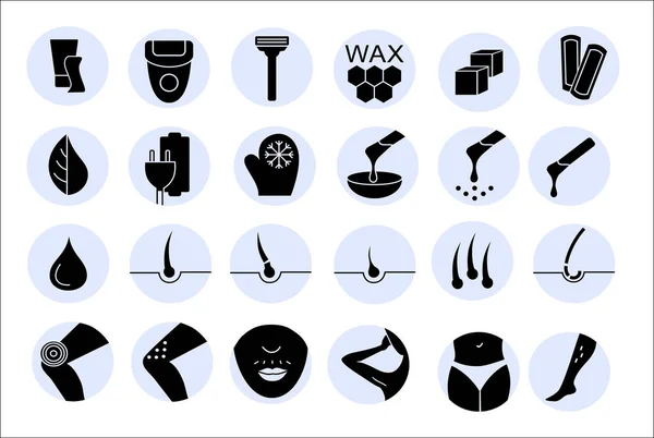 Depilation Und Har Entfernung Icon Set Icon Set — Stockfoto