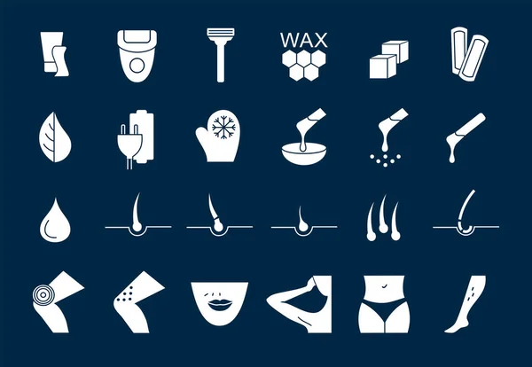 Depilation Und Har Entfernung Icon Set Icon Set — Stockfoto