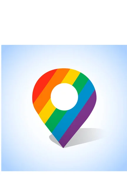 Vettore Icona Pin Colore Arcobaleno Locale Isolato Simbolo Della Comunità — Foto Stock