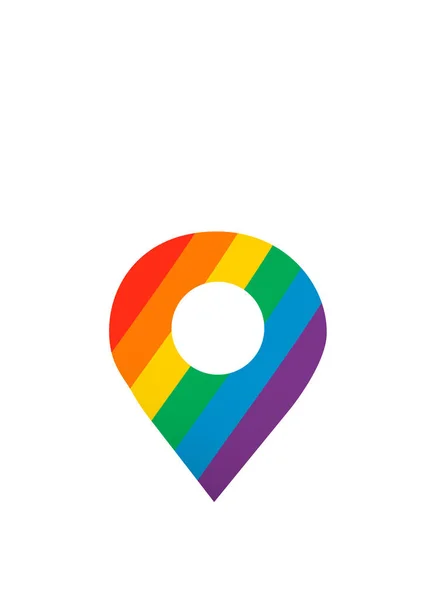Vettore Icona Pin Colore Arcobaleno Locale Isolato Simbolo Della Comunità — Foto Stock