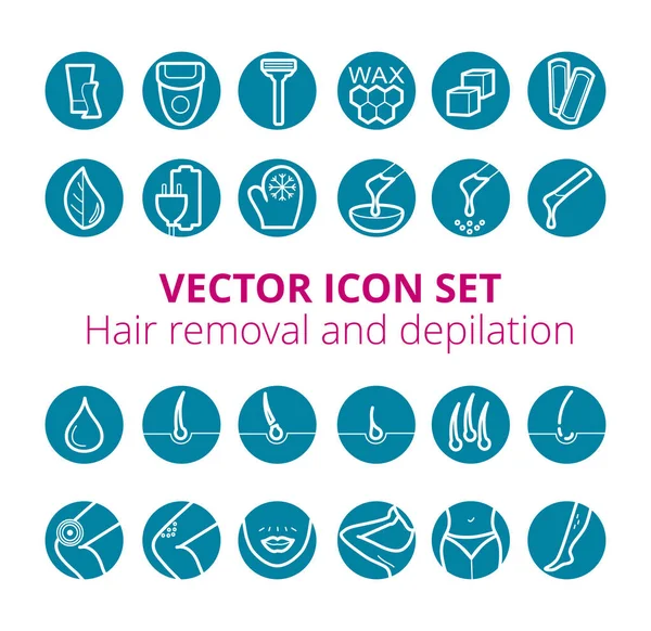 아이콘 Depilation Epilation 머리카락 알레르기 피부염 아이콘 — 스톡 사진