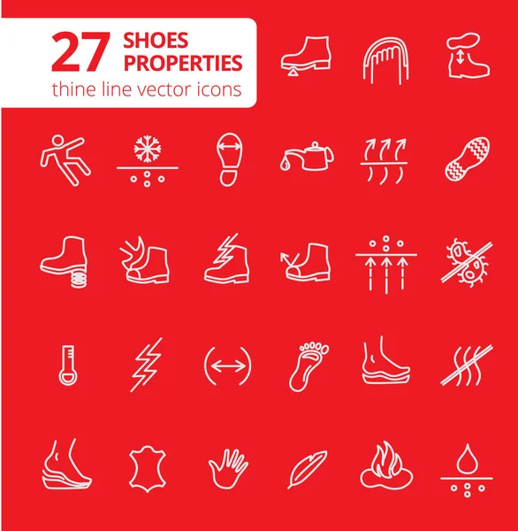 Zapatos Propiedades Símbolos Estos Iconos Indican Las Propiedades Del Calzado — Foto de Stock