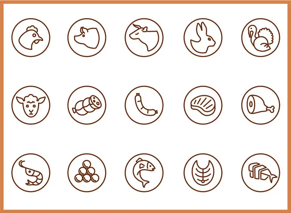 레스토랑 아이콘 삽화는 Eps 회복제와 상표를 육류와 아이콘 — 스톡 사진