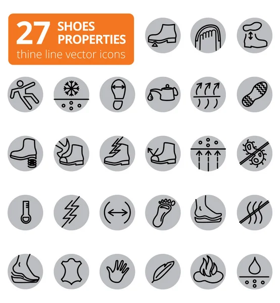 Zapatos Propiedades Símbolos Estos Iconos Indican Las Propiedades Del Calzado —  Fotos de Stock