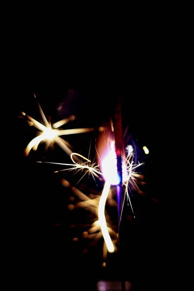 Sparkler Sparkles Dark — Stock Photo, Image