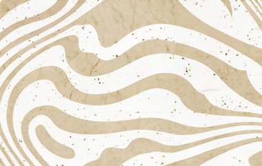 Benekli kağıt arkaplan ile modern soyut bej dalgalı çizgiler.