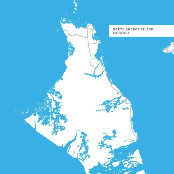 Karte Der Insel Nord Andros Bahamas Enthält Geographische Umrisse Für — Stockvektor