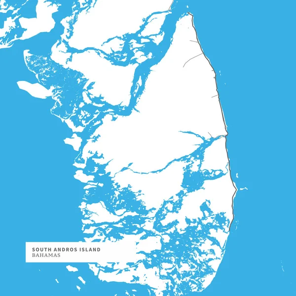 Karte Der Insel Suedandros Bahamas Enthält Geographische Umrisse Für Landmasse — Stockvektor