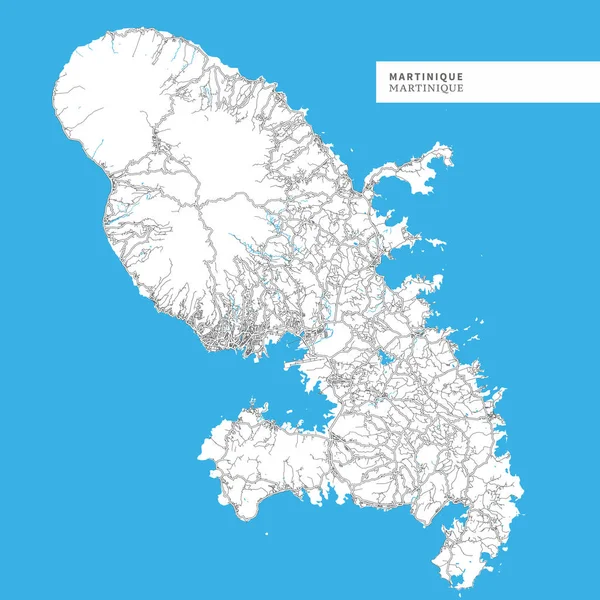 Karte Der Insel Martinique Martinique Enthält Geographische Umrisse Für Landmasse — Stockvektor