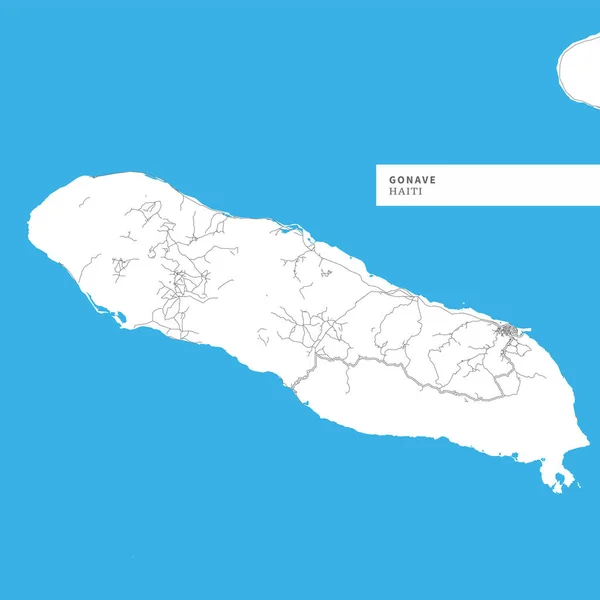 Carte Île Gonve Haïti Contient Les Contours Géographiques Pour Masse — Image vectorielle