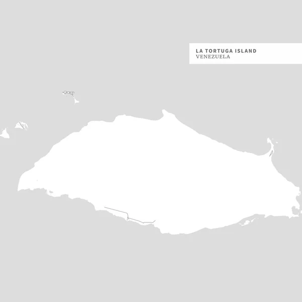 Karte Der Insel Tortuga Venezuela Enthält Geographische Umrisse Für Landmasse — Stockvektor