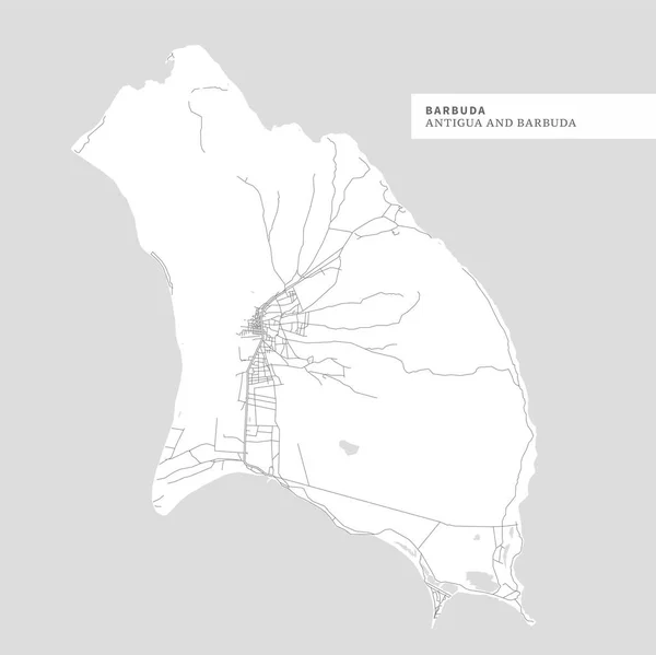 Harita Barbuda Adası Antigua Barbuda Içerir Coğrafya Anahatlar Için Kara — Stok Vektör