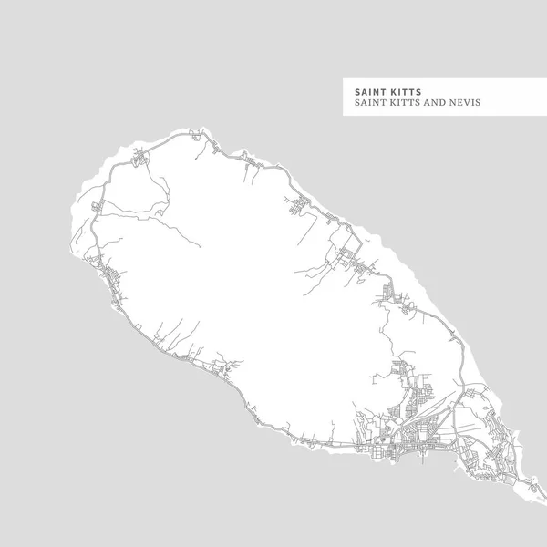 Karte Von Saint Kitts Island Saint Kitts Nevis Enthält Geographische — Stockvektor