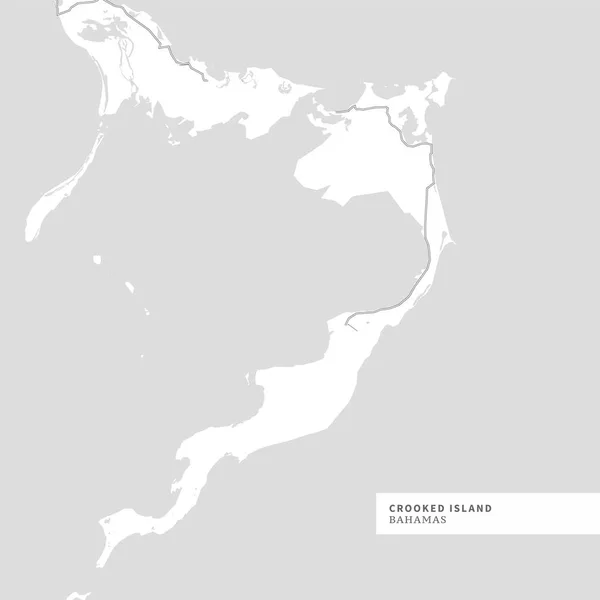 Carte Île Crooked Bahamas Contient Les Contours Géographiques Pour Masse — Image vectorielle