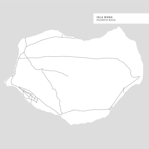 Karte Von Isla Mona Puerto Rico Enthält Geographische Umrisse Für — Stockvektor