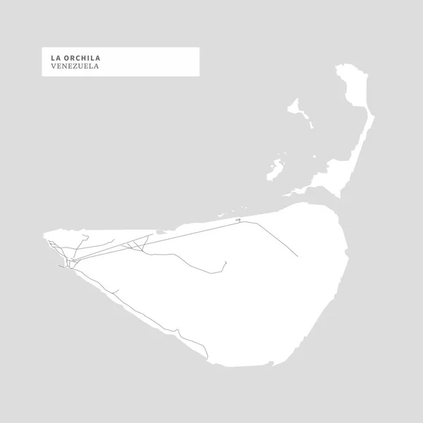 Mapa Isla Orchila Venezuela Contiene Los Contornos Geográficos Para Masa — Archivo Imágenes Vectoriales