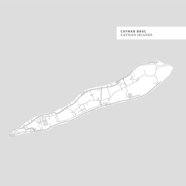 Mapa Ilha Cayman Brac Ilhas Cayman Contém Contornos Geografia Para — Vetor de Stock