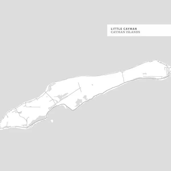 Mapa Little Cayman Island Islas Caimán Contiene Los Contornos Geográficos — Vector de stock