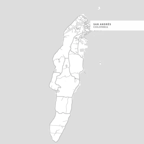 Mapa Isla San Andrs Colombia Contiene Los Contornos Geográficos Para — Vector de stock