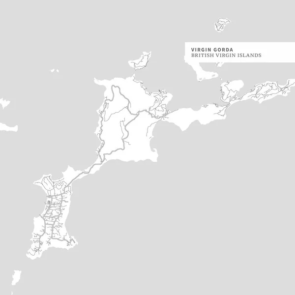 Karte Der Jungfräulichen Gorda Insel Britische Jungferninseln Enthält Geographische Umrisse — Stockvektor