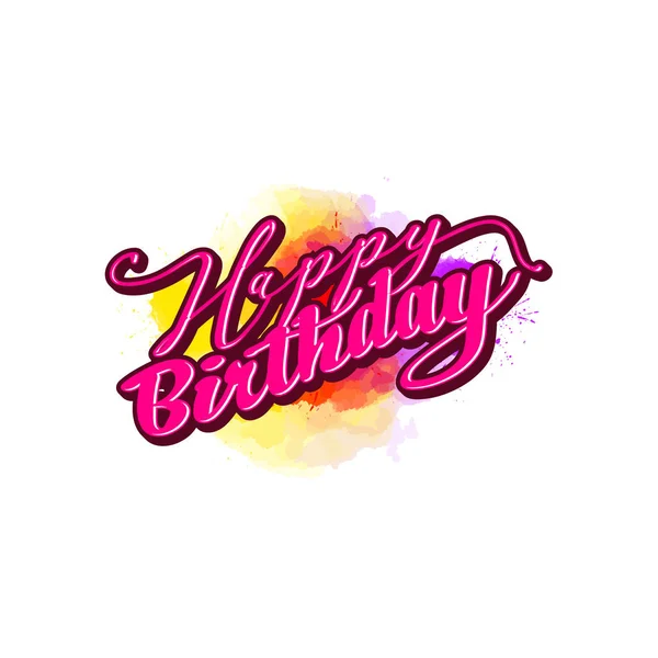 Feliz Cumpleaños Con Letras Bonita Obra Arte Caligráfica Para Tarjetas — Vector de stock