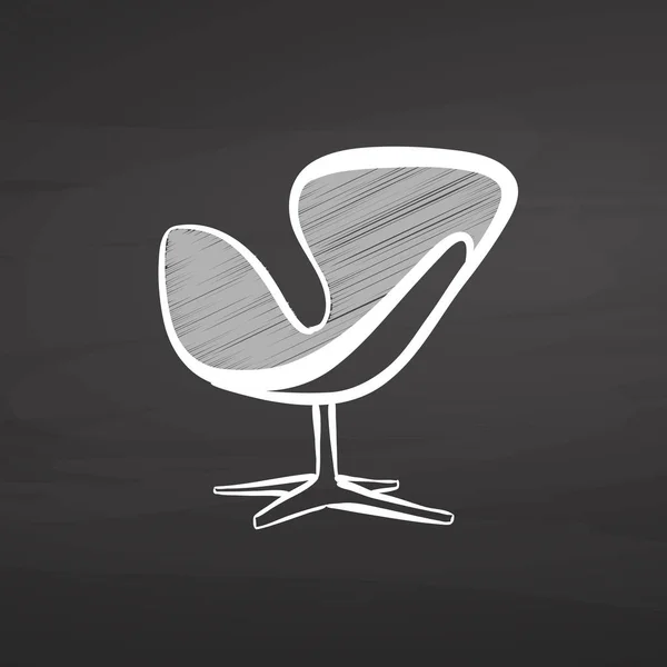Moderní Židle Kreslení Tabuli Ručně Kreslené Vektorové Skici Obchodní Koncepce — Stockový vektor