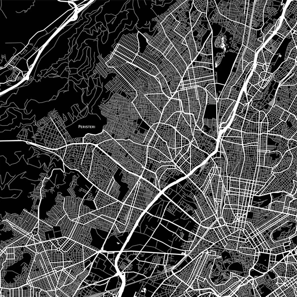 Mapa Peristeri Grecia Versión Fondo Oscuro Para Proyectos Infografía Marketing — Vector de stock