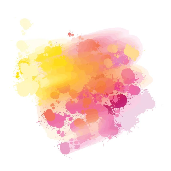Желтый Розовый Брызги Акварели Фон Цветной Векторный Фон Печати Украшения — стоковый вектор