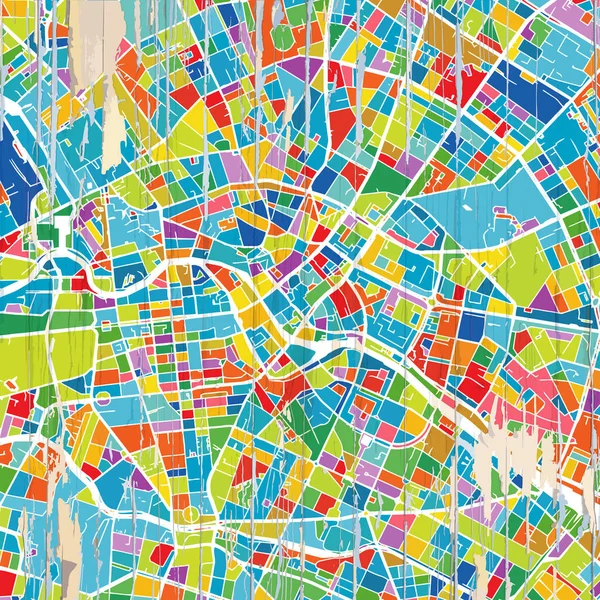 Kolorowy Mapę Berlin Serii Vintage Mapę — Wektor stockowy