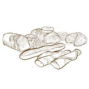 monocrome Unlu Mamüller, çizilmiş vektör çizim