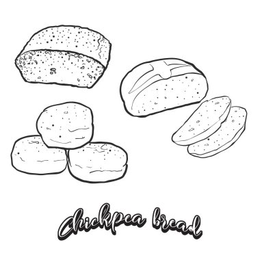 Nohut ekmeği ekmek el çizilmiş kroki