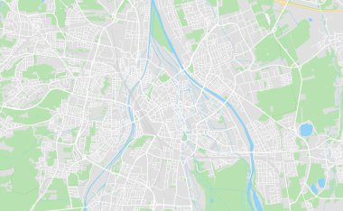 Augsburg, Almanya şehir sokak haritası