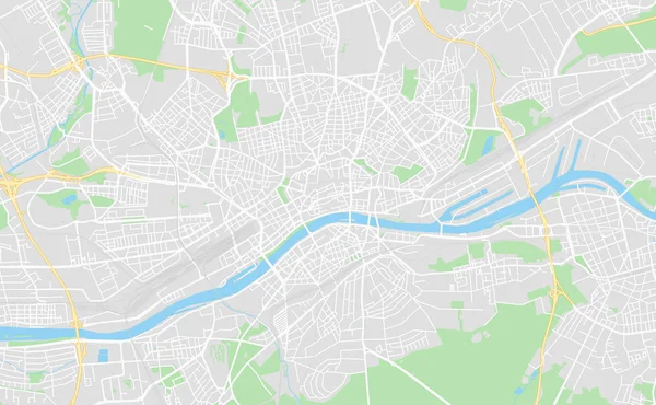 Frankfurt, Alemania mapa de calle en el centro — Vector de stock