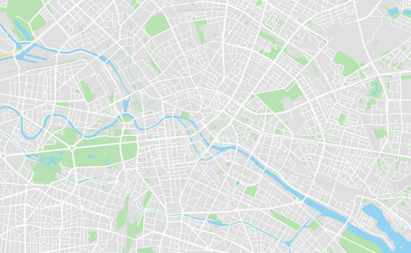 Berlino, Germania mappa stradale del centro — Vettoriale Stock