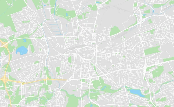 多特蒙德, 德国市中心街道地图 — 图库矢量图片